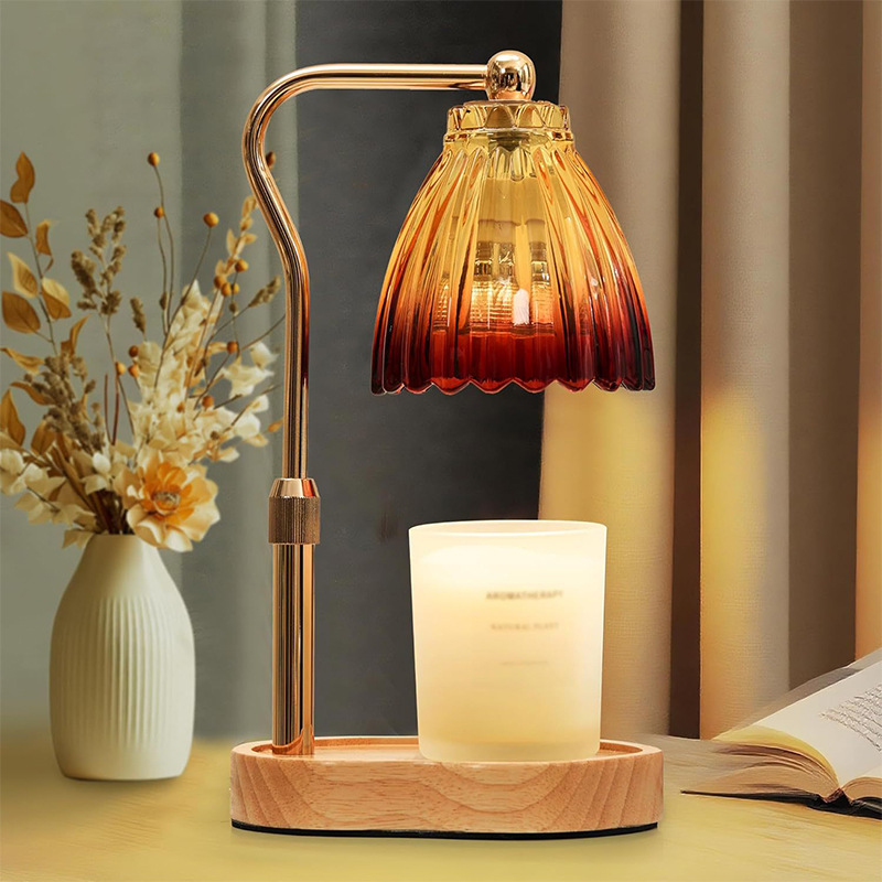 Lámpara de cera de fusión de fragancia de nuez retro se puede elevar y bajar lámpara de calefacción sin humo lámpara de cabecera de cama de dormitorio lámpara de regalo