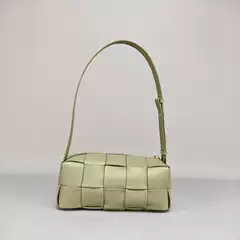 Genuine Leather Spring Summer New Woven Cowhide Underarm Bag Candy Color Shoulder Mini Square Bag Premium Texture Niche Women's Bag