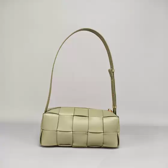 Genuine Leather Spring Summer New Woven Cowhide Underarm Bag Candy Color Shoulder Mini Square Bag Premium Texture Niche Women's Bag