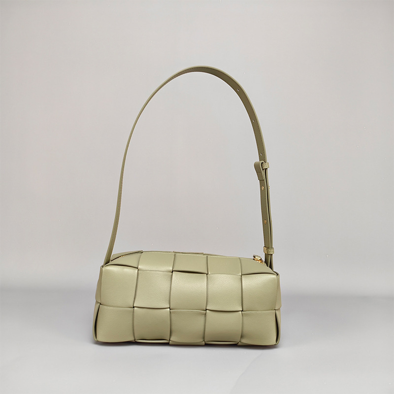 Genuine Leather Spring and Summer New Style Cowhide Woven Underarm Bag Candy-Colored Single Shoulder Small Square Bag High-End Texture Niche Women's Bag Genuine Leather Spring and Summer New Style Cowhide Woven Underarm Bag Candy-Colored Single Shoulder Small Square Bag High-End Texture Niche Women's Bag
