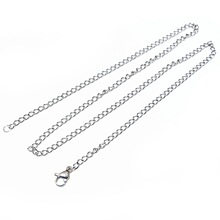 4x3mm 不锈钢项链尾链带龙虾扣50cm长 项链链条 手工DIY