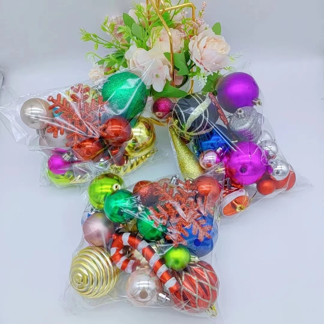 20 bolas decorativas navideñas, adornos para árboles de Navidad, bolas de formas variadas, paquete mixto para decoración del hogar y adornos colgantes.