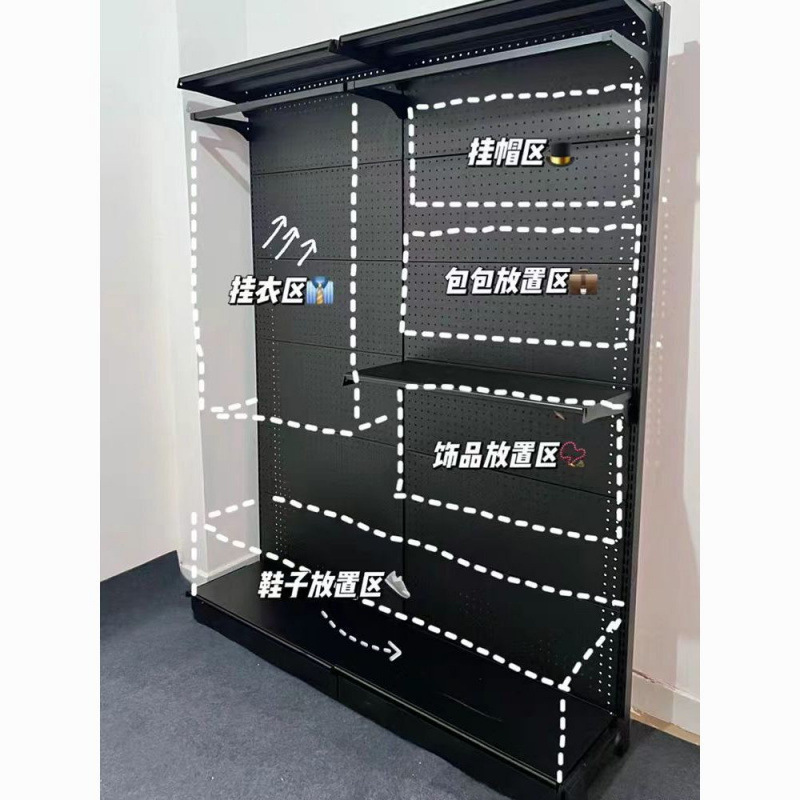 ブラックホワイトメタルクロークハードウェアガールハンガーコンビネーションホールボードグレーコレクション|undefined