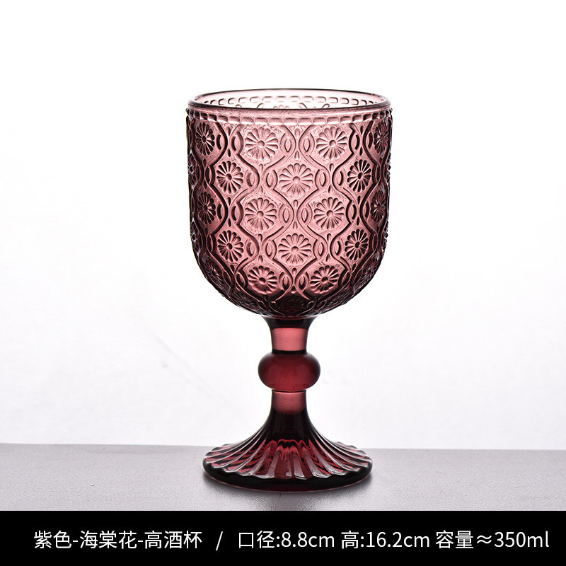 Nuevo retrógrado tallado alto taza de agua taza de vino taza de bebida creativa elegante casa hotel café utensilios de vino