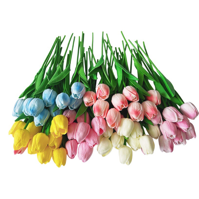 Tulipán flor artificial fotografía decoración apoyos decoración del hogar mini PU sensación falsa flor transfronteriza flor artificial al por mayor