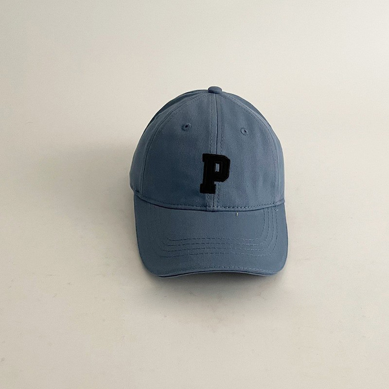 Coreano ins sombrero infantil simple letra P sombrero de béisbol para niños personalidad bebé moda versátil sombrero de lengua de pato moda
