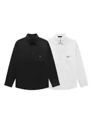 New Trendy Brand Flocked Pra Full-Print Da Velcro Pula Long-Sleeved Shirt Tops for Men and Women
