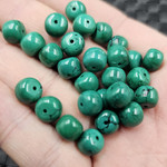 美菱矿优化绿松石老型珠散珠墨绿色桶珠diy手链项链饰品配件珠子