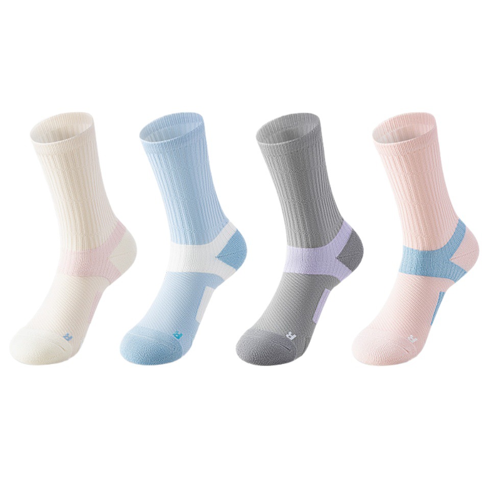 Women's Badminton Socks Professional Running Marathon Fitness Socks Spring Summer Thickened Terry Cloth Sole_desvips.com