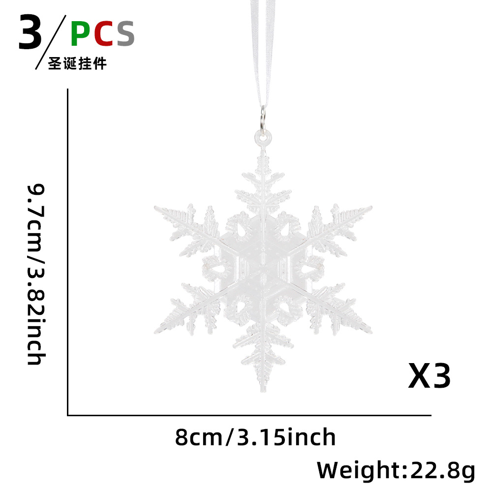 Adorno Navideño Transparente de Reno, Decoración para Árbol de Navidad, Copo de Nieve Tridimensional Colgante, Decoración Creativa de Plástico en Espiral