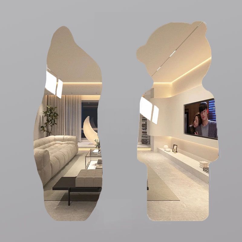 Espejo de cuerpo entero con diseño de oso, forma irregular para dormitorio