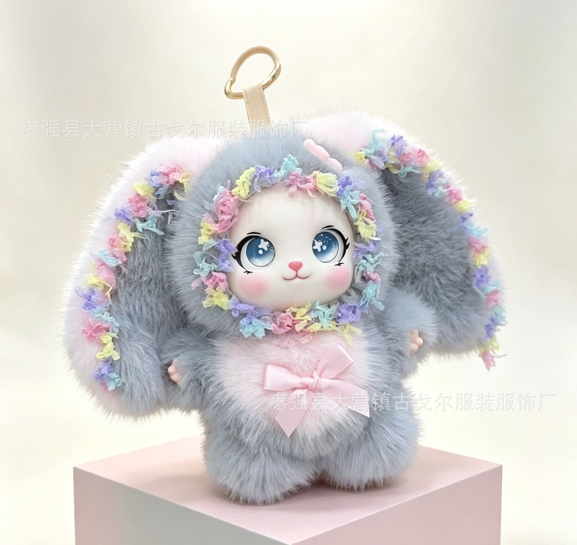 Cross-border popular big-eared rabbit plush pendant doll, rabbit bag accessory, vinyl doll, Loli doll rabbit