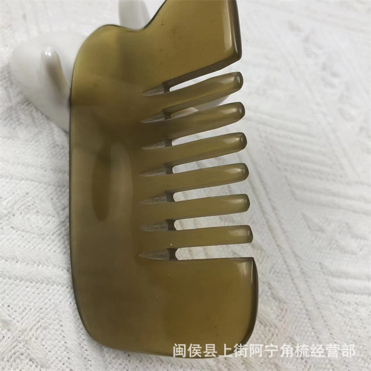 Horn Comb Six Teeth Head Massage Comb Gua Sha Meridian Comb Acupoint Stick Under 10cm key features