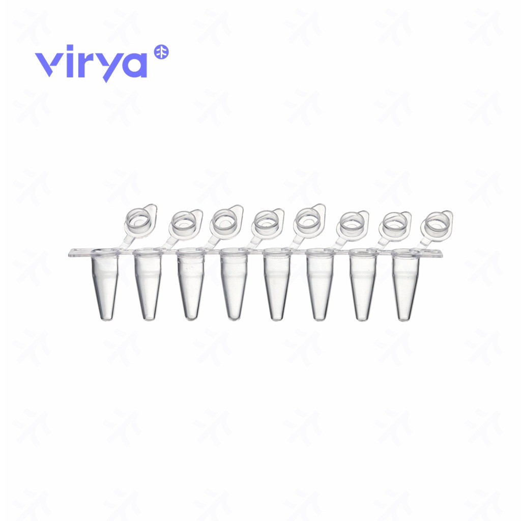 virya0.2ml孔型平盖白色PCR管八联管125支/包,10包/箱3310273