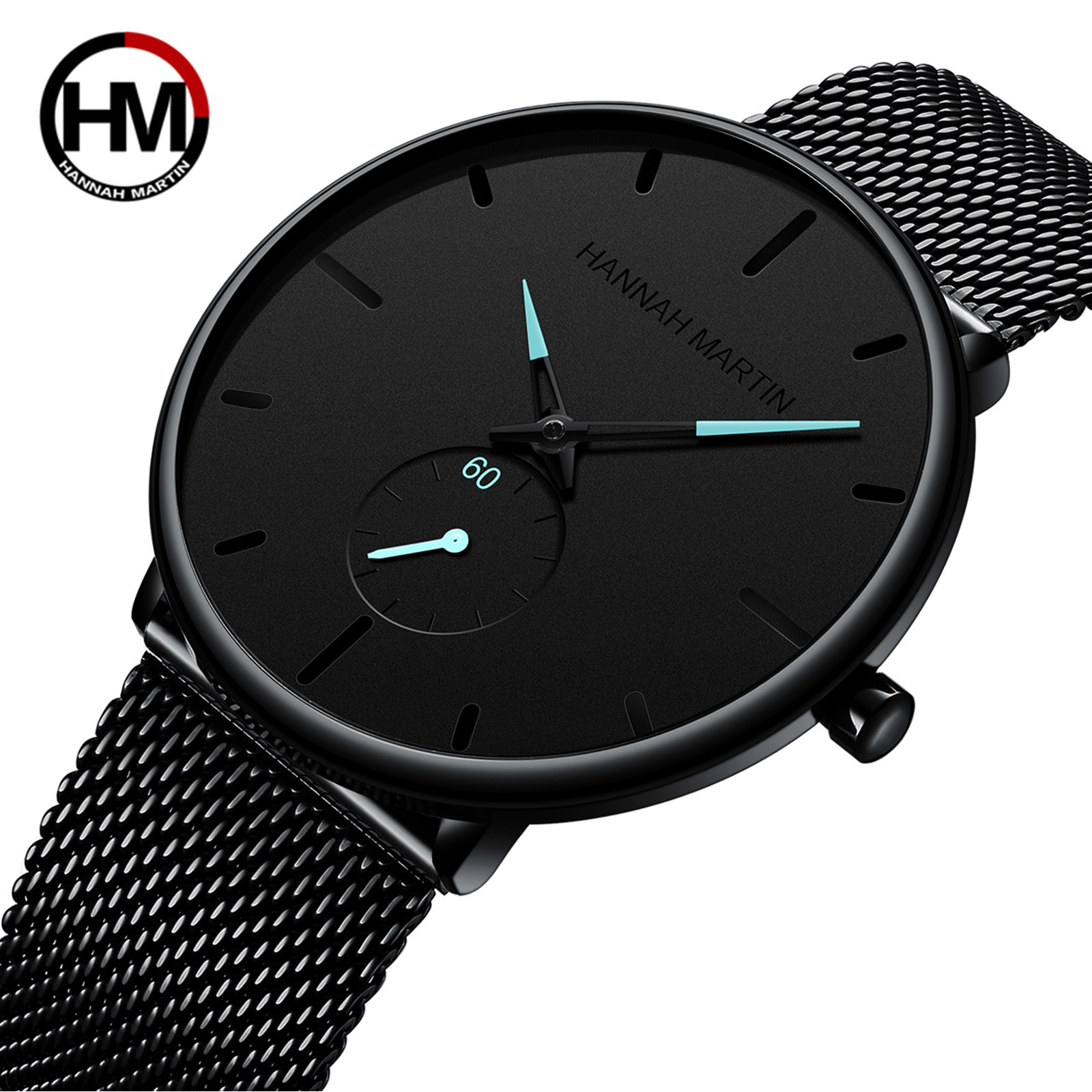 Reloj moderno, informal, resistente al agua, de moda, con segundero pequeño para estudiantes, de malla de acero y cuarzo, para hombre._voghion.com