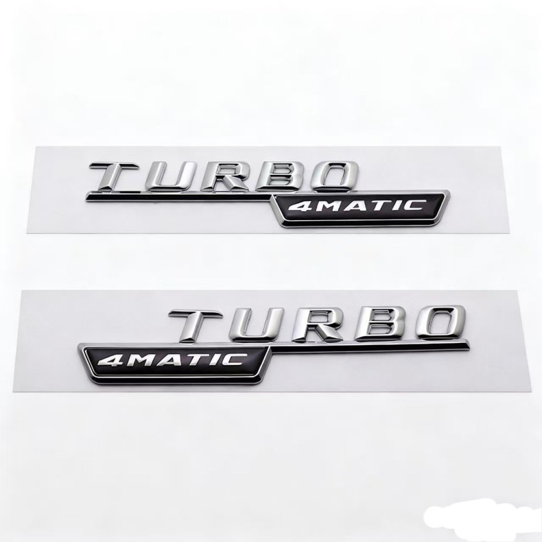 Suitable for Mercedes-Benz Turbo 4Matic Amg Fender Side Logo Turbocharged Car Logo Modified Body Car Sticker