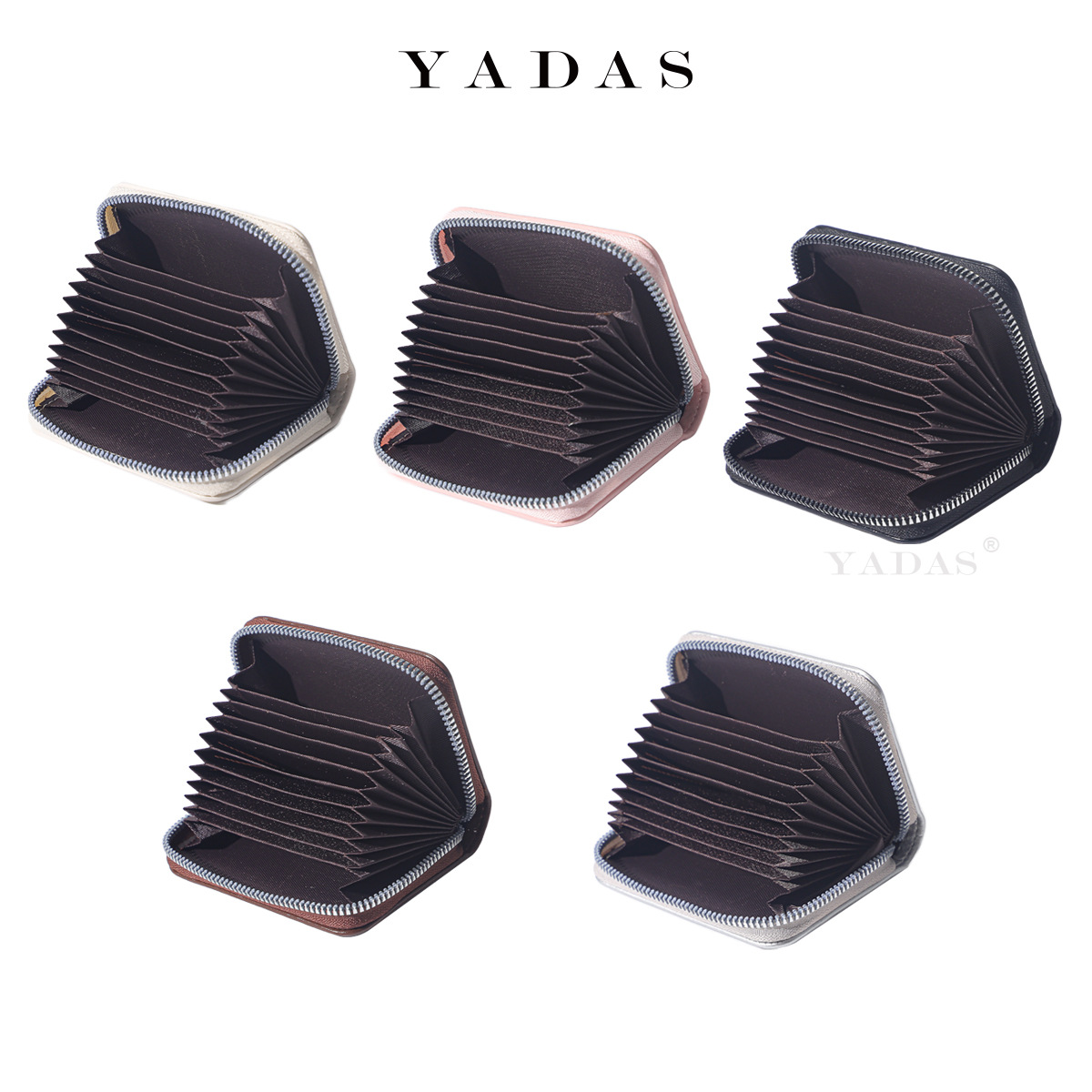 YADAS nueva cremallera mini moda textura explosiva agrietada color sólido multi-cartón órgano damas PU bolsa de tarjetas al por mayor