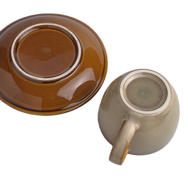 Vintage horno cambio latte garland taza de café japonés taza de cerámica cafetería taza de café y platillo traje