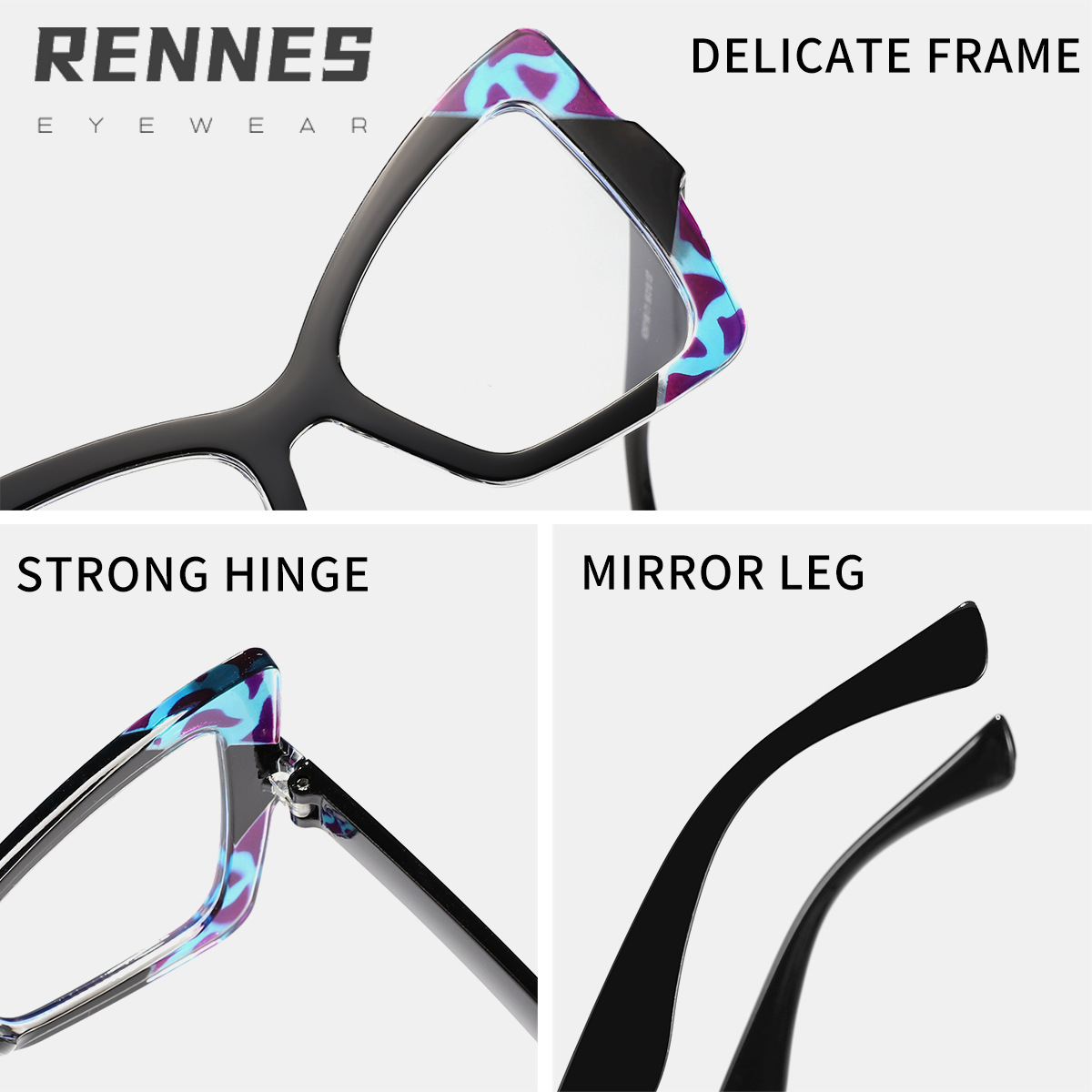 Nuevo crossover de alta gama dopamina ojo de gato montura de mariposa gafas anti-luz azul cara simple femenina pequeño espejo plano