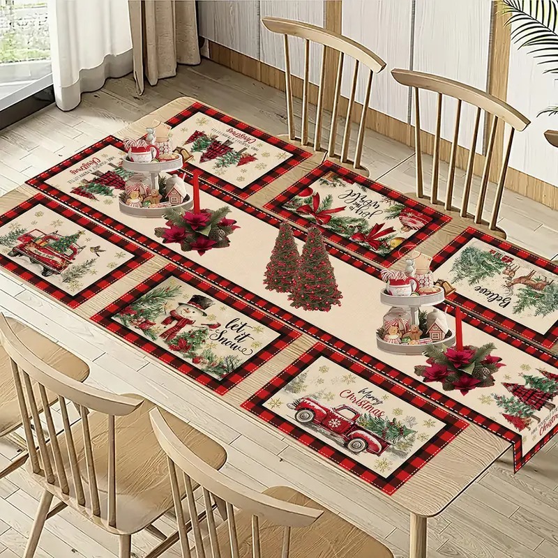 Nuevo conjunto de toallas de mesa transfronterizas de Navidad decoración de mesa Bandera de mesa Bandera de mesa Amazon 2026