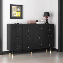 黑色鞋柜复古风家用门口超薄鞋柜玄关柜高级感现代高端储物收纳柜