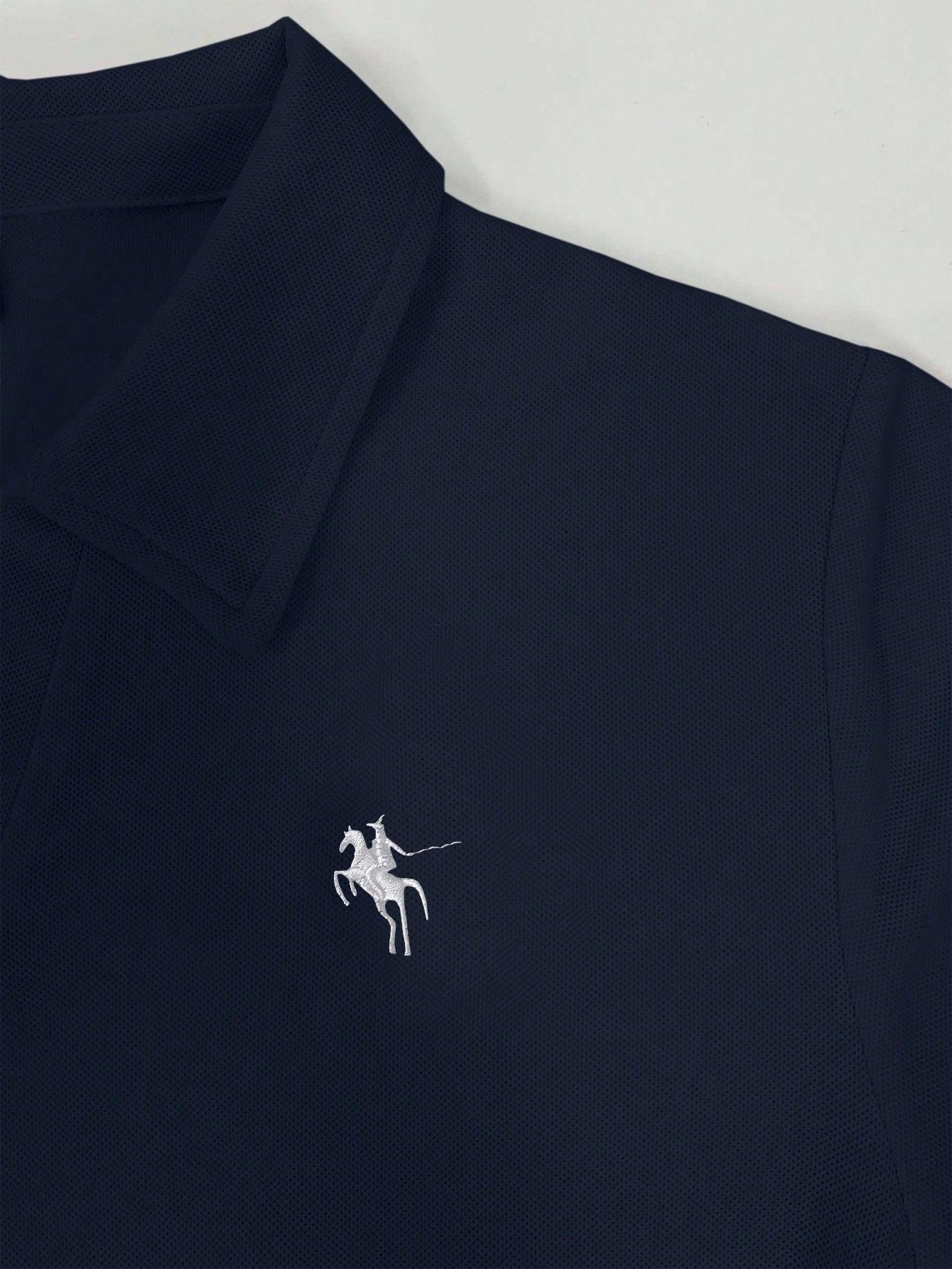 Slim Fit Women's Polo Shirt Collared Solid Colour Equestrian Top_voghion.com