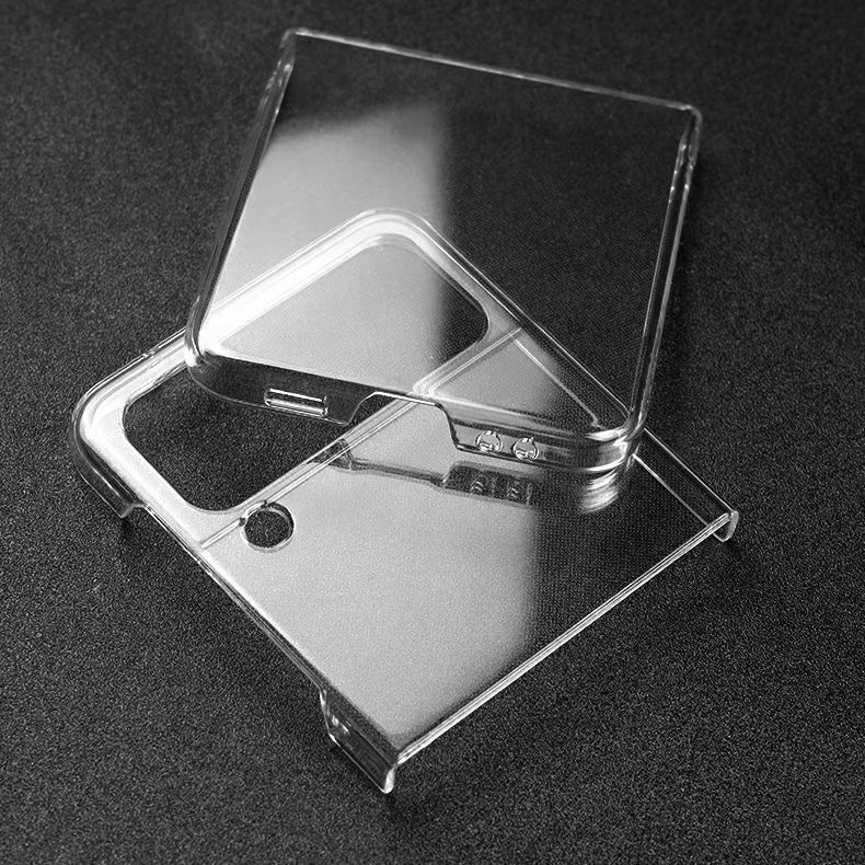 Simple Transparent Folding Screen Phone Case for Samsung Galaxy Z Flip4 ZFlip 5 Drop-Resistant Hard Case