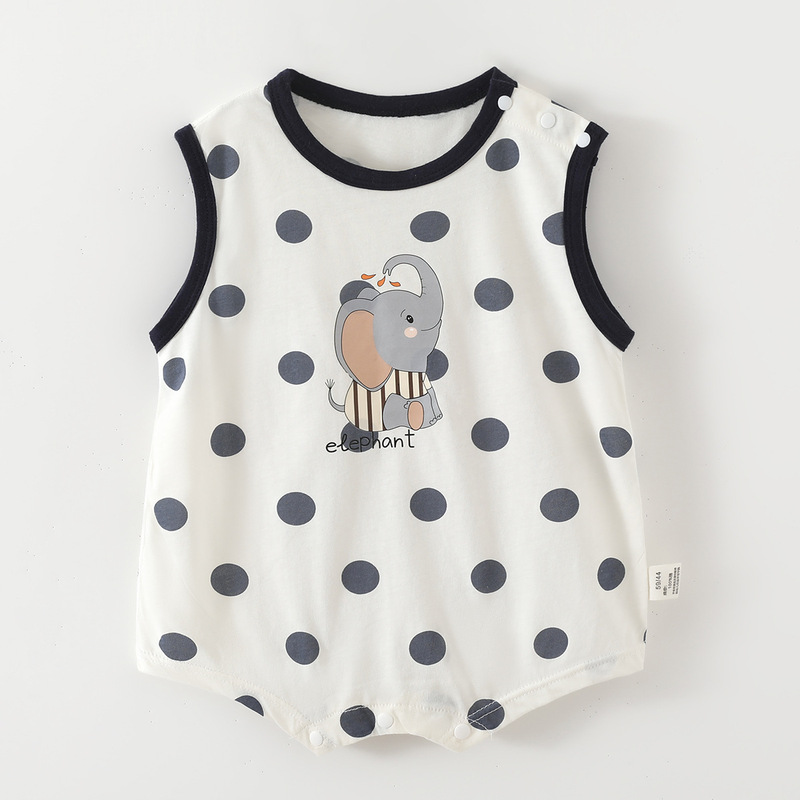 Baby Summer Pure Cotton Romper, Super Cute Infant Summer Seamless Thin Short-Sleeve Romper for Outings