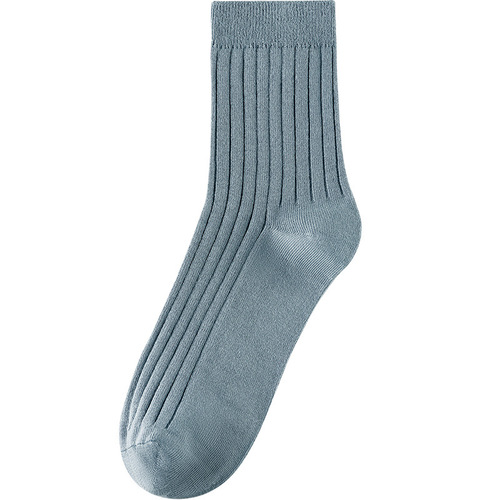 Wholesale simple Japanese solid color men's mid-calf socks antibacterial breathable sweat-absorbent business socks men's pure cotton one-piece drop shipping