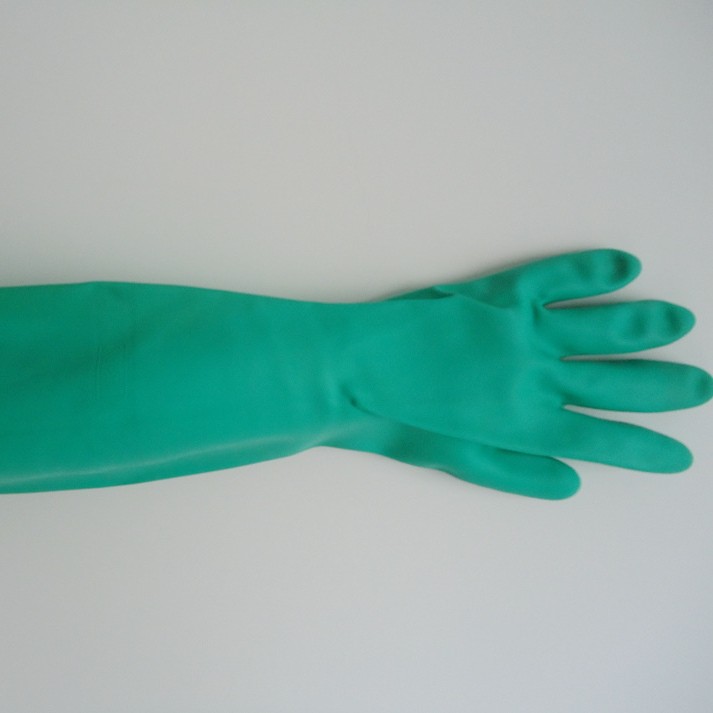 加长加厚诺斯NORTHLA258绿色无衬丁腈防化手套 耐酸碱/耐油 耐磨