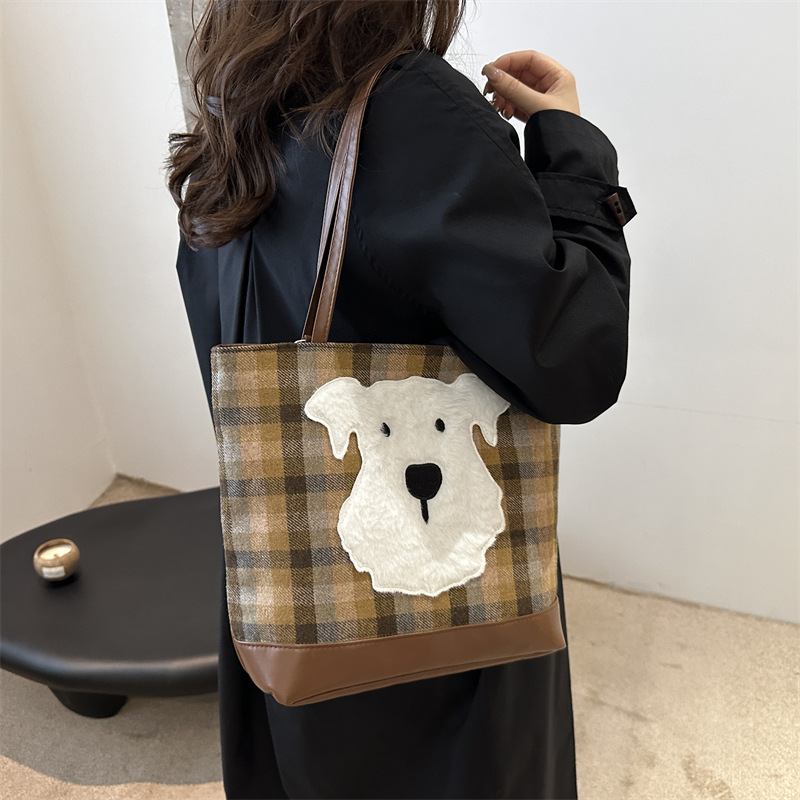 Bolsa de mochila retrógrada de tela de tela para mujeres 2024 nuevo otoño y invierno West Highland tote bolso de gran capacidad de ocio