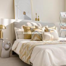 家用布艺床旗床尾巾酒店样板间软装床品轻奢美式欧式风格床头靠垫