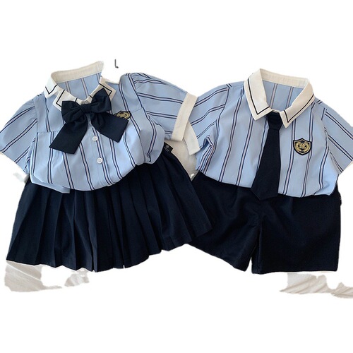 Boys' and Girls' Prep Summer Shirts JK Uniforms Skirts Shorts Two-piece Suit Kindergarten Graduation Dress