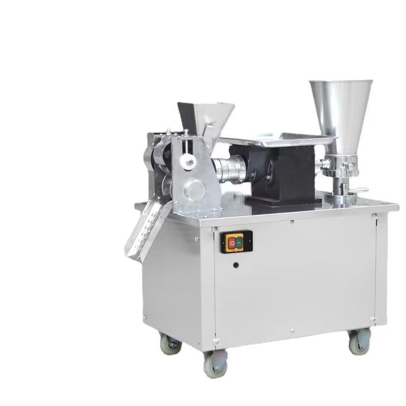 Máquina de dumpling cerrada, máquina de dumpling de pescado, máquina automática de dumpling de curry manual, relleno de piel ajustable
