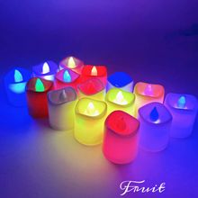 LED电子蜡烛波浪口圆柱形圣诞小茶蜡浪漫求婚表白婚庆道具 candle