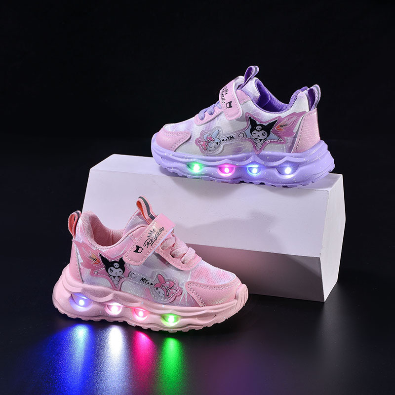 Kulomi Girls' Shoes with Light 2024 Autumn and Winter New Leather Waterproof Breathable Children's Sports Soft Sole Running Shoes Kulomi Girls' Shoes with Light 2024 Autumn and Winter New Leather Waterproof Breathable Children's Sports Soft Sole Running Shoes