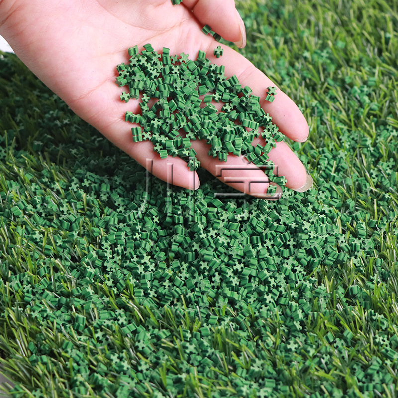 批发充草颗粒TPE绿色草坪橡胶颗粒学校足球草坪填充环保胶粒厂家