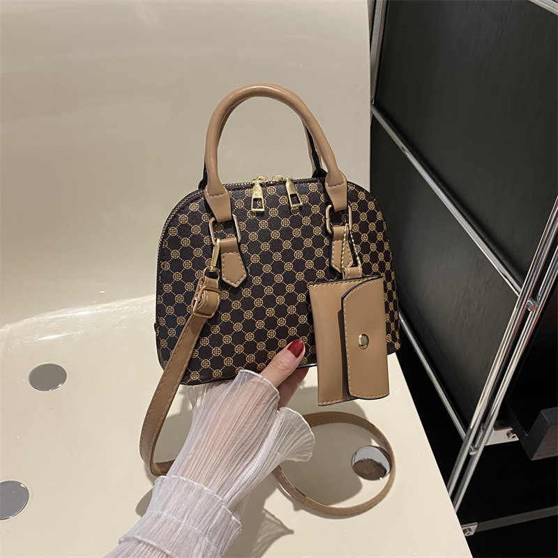 Bolso Tipo Concha Estampado de PU con Cremallera para Uso Diario