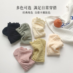2024兒童襪子夏季薄款透氣網眼襪批發春夏蕾絲中筒襪堆堆襪代發