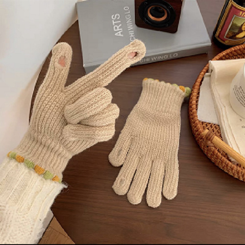 Guantes de moda de punto de lana mujeres invierno lindo ciclismo cálido rocío dos dedos hombres y mujeres parejas guantes de año nuevo estudiante