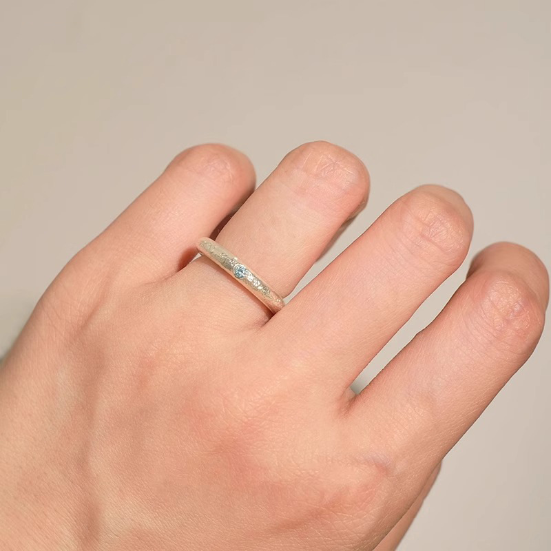 Aquamarin Silberring Für Damen, Elegantes Nischendesign_voghion.com