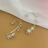 Zirconium, earrings, fresh advanced ear clips, with snowflakes, high-quality style, no pierced ears