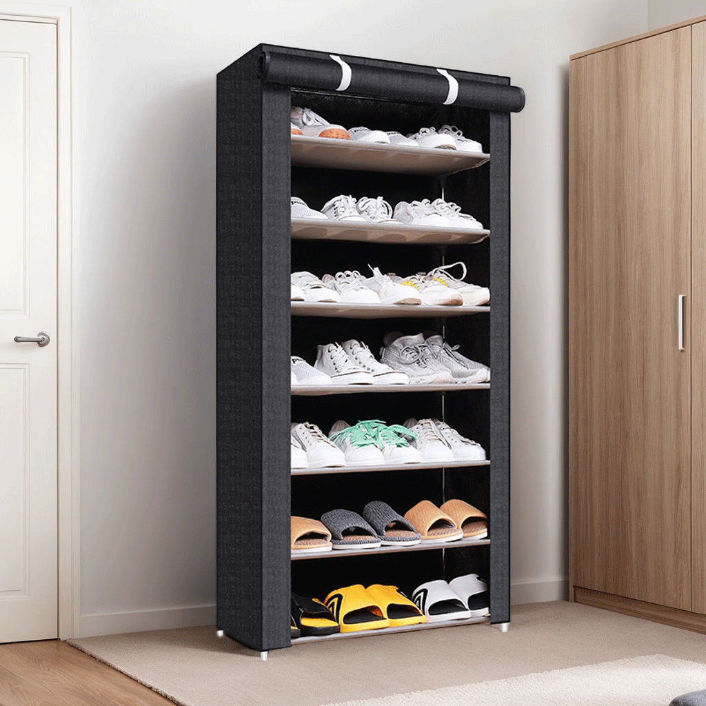 Zapatero simple, almacenamiento a prueba de polvo, zapatero, dormitorio de varios pisos, estante económico para el hogar, espacio en la puerta, armario para zapatos image 12