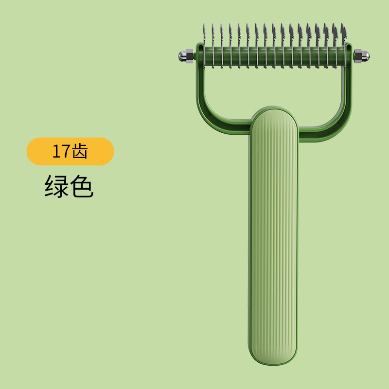 Suministros para mascotas Peine para mascotas Peine anudado de doble cara Peine de gato con mango de madera Peine de pelo flotante de acero inoxidable