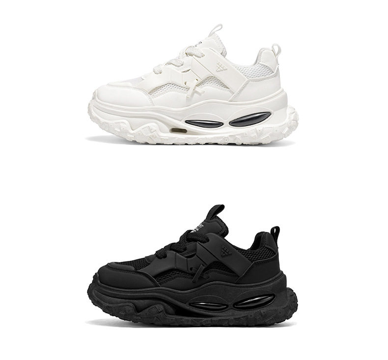 Giày thể thao nam sneaker lưới thoáng khí đế cao su đúc phun, gót thấp 1–3 cm — YC512 màu trắng, YC512 màu đen chi tiết 3