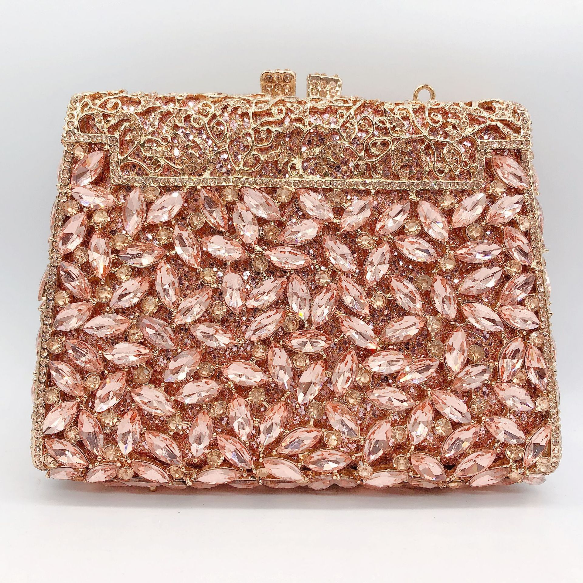 Bolsa de mano de mujer Aliexpress bolsas de diamante de vidrio metal hueco bolsas de cena bolsas de banquete