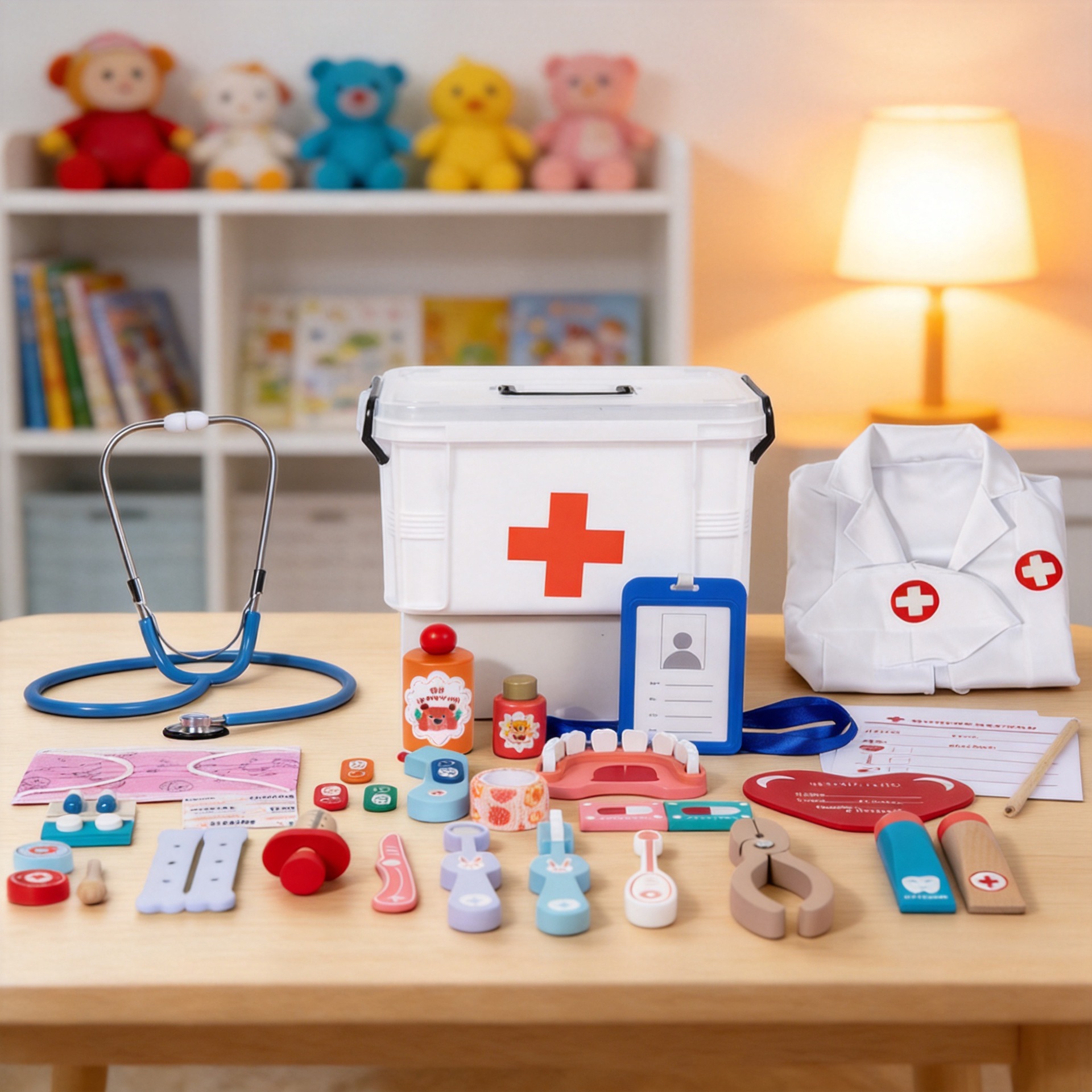 Children's toy medical kit, complete set for girls, little nurse and doctor role-playing set, realistic medical kit, new children's toy model