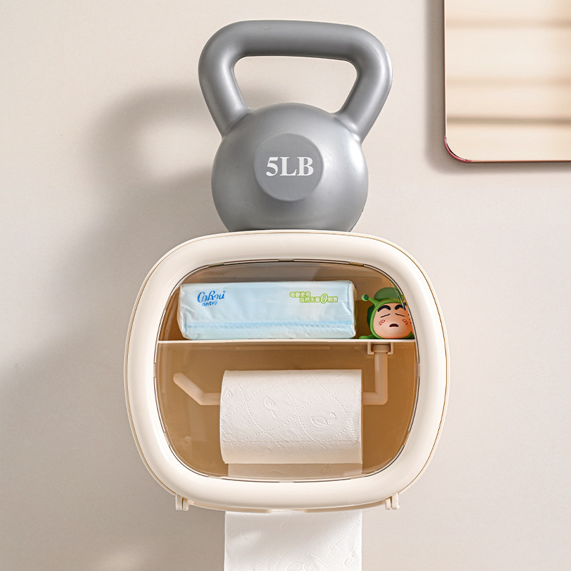 トイレットペーパーボックス、トイレットペーパーロール、トイレットペーパー収納ラック、壁掛けパンチフリー防水トイレラック|undefined
