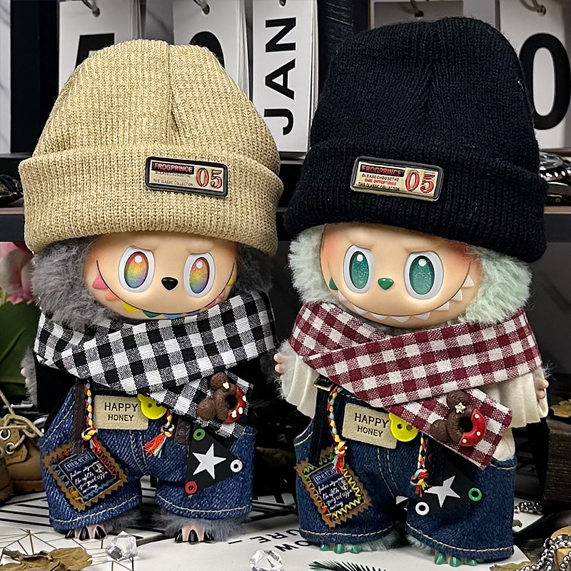 仅衣服适用拉布布一二三代潮流卫衣帽子Labubu公仔娃衣服套装配饰