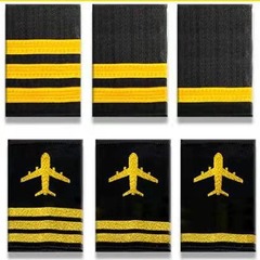 肩章2本付きインドシルク航空機パイロット制服、普通織りラベル付き機長ドライバー肩章、4本肩章付き肩章